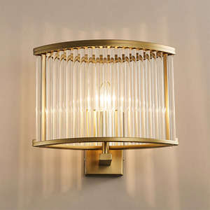 Gran oferta, decoración de dormitorio, apliques dorados, Fondo de sala de estar, lámpara de pared de pantalla de cristal LED para cabecera - Product Image 1