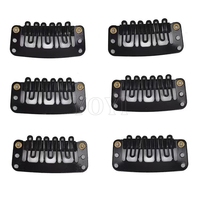 Clips en métal en forme de U Postiches Snap-Comb Perruque Clips avec caoutchouc pour Extensions de cheveux Trame Clip-on Perruque