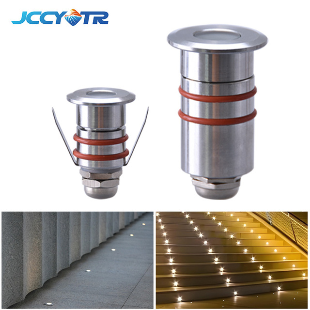 Modern IP68 LED Recessed Deck Light Stainless Steel 1W Low Voltage DC12V24V Outdoor Underground Light Park Decoration Step Light