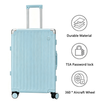 Valise rigide ABS+PC avec trolley en aluminium, serrure TSA, roulettes silencieuses à 360°, logo personnalisé, 20, 24, 28 pouces, bagages de voyage