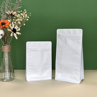 Sacs d'emballage pour grains de café en aluminium à fond plat, noir et blanc, avec valve, personnalisables, en stock, 100g, 250g, 340g, 500g, 1kg