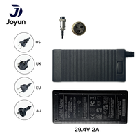 Cargador de Batería de Litio Joyun 29.4V 2A 50W, Conector de Aviación GX16, Cargador Rápido 100-240VAC para Bicicleta Eléctrica, Scooter Eléctrico
