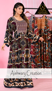 Vestido Kaftan Maxi 100% Algodón Puro para Mujer, Ropa Musulmana Tradicional, Vestido Largo con Estampado Étnico, Diseño Personalizado, OEM, ODM, Venta al Por Mayor - Product Image 3