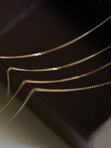 <span class=keywords><strong>Collier</strong></span> chaîne en argent sterling 925 B4636, plaqué <span class=keywords><strong>or</strong></span> 14 carats, chaîne fine simple, bijoux pour femmes et hommes - Product Image 3