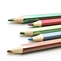 Crayons à noyau à revêtement métallique, fournitures scolaires, crayons de couleur unique, matita, ensemble de papeterie artistique promotion