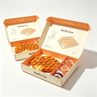 Boîte d'emballage gaufrée pliable biodégradable en carton pour plats à emporter, pour pizza chaude et délicieuse, gâteaux et crêpes