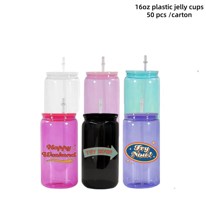 vasos de plástico transparentes de 16 oz para gelatina