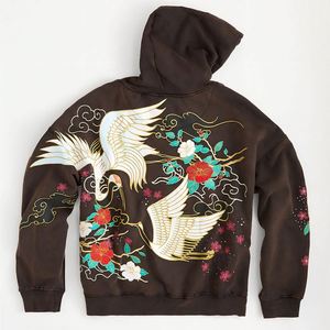 Sweat à capuche surdimensionné en polyester/coton pour homme, avec broderie graphique personnalisée, décontracté pour l'hiver - Product Image 1