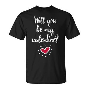 Camiseta con Forma de Corazón para el Día de San Valentín con la Frase '¿Serás mi San Valentín?' Imprimir - Product Image 1