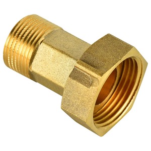 Meteran air kuningan awet tinggi kopling mur Fitting berulir sempurna dengan mur Fitting pipa lapisan Anti korosi - Product Image 2