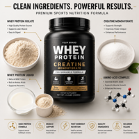 Protéine de lactosérum, créatine en poudre, complément pour la musculation, gain de masse protéinique élevé, formule fitness