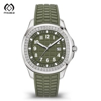 Nouvelle montre tendance OEM personnalisée NH35, bracelet en caoutchouc imperméable, cadran carré, montre de luxe pour homme NH35