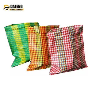 China Jumbo Storage Laundry Shopping grass seed grain stitched sewing over hemming laminated PP woven bag