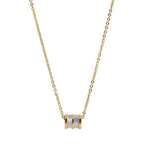Collar de Joyería con Colgante de Madreperla Blanca Chapado en Oro de 18k y Acero Inoxidable 316L de Diseño Personalizado con Logotipo, para Mujer - Product Image 6