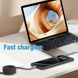 New 60W Magnetic Phone USB Type-C Charger Cable Super Self Coil Winding Fast Charging Cable Data Cable Prevents Knotting