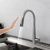 Robinet de cuisine intelligent à commande tactile, robinet de luxe à capteur, robinet moderne à poignée unique en acier inoxydable 304 pour hôtel et salle de bain