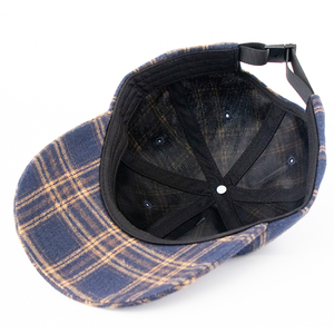 Len biểu tượng tùy chỉnh 6 Bảng điều khiển kẻ sọc kiểm tra Mũ bóng chày không có cấu trúc CHA <span class=keywords><strong>hat</strong></span> - Product Image 2