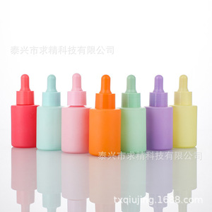 30ml Macaron Colored Glass <b>Dropper</b> <b>Bottle</b> Cylinder Shape Matte Finish For Essential Oils And Skincare Travel Size - Product Image 3
