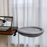 Lit pour chat à fixer sur le bureau, rond, sans perçage, perchoir robuste pour chat, double fixation, housse en maille respirante, gain de place, nid pour animaux de compagnie toutes saisons