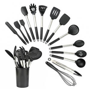 Ensemble d'ustensiles de cuisine en silicone avec manche en acier inoxydable, 13 pièces, Eco-Life - Product Image 1