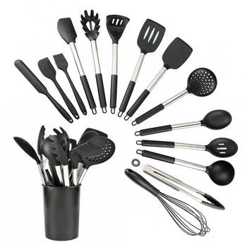 Eco-Life 13 Piece Different Stainless Steel Handle Silicone Kitchen Utensils Set