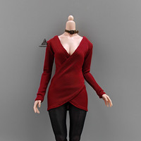 Robe en tissu de style occidental pour femme soldat, échelle 1/6, col en V sexy, tenue pour poupée de 12 pouces, vêtements pour figurines articulées