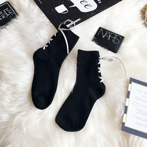 <span class=keywords><strong>Chaussettes</strong></span> en <span class=keywords><strong>coton</strong></span> pour filles, pour étudiantes, avec bandes croisées japonaises, avec nœud Vertical, à cravate - Product Image 6