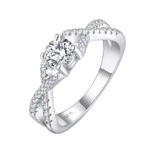 2024 New KP CustomThreaded Ring Oval Cut Diamond Women Jewelry 925 Sterling Silver Cubic Zircon Wedding Engagement Promise Ring