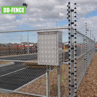 Pvc Gecoate Kettingschakel En Op Zonne-Energie Aangedreven Elektrisch Hek Beveiligingssysteem Voor Gevangenisboerderij Industriegebied