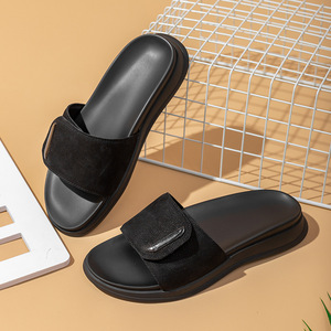 <span class=keywords><strong>Ciabatte</strong></span> <span class=keywords><strong>in</strong></span> Pelle <span class=keywords><strong>da</strong></span> <span class=keywords><strong>Uomo</strong></span>, Nuova Collezione Estiva con Velcro, Antiscivolo e Deodoranti - Product Image 2