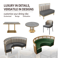 Sofa de banquette design rétro moderne Sofa d'hôtel restaurant bar Sofa semi-circulaire Module de siège de banquette Tables en tissu Chaises pour projet