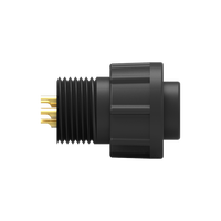 Connecteur industriel étanche IP67 en laiton moulé avec boîtier en nylon, 8 broches, taille B, 5A et 2A