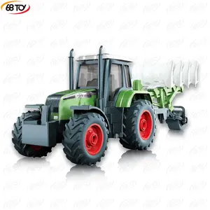 68toy gesekan kendaraan petani traktor mainan untuk anak simulasi petani Trailer Model truk plastik mainan untuk anak-anak tampilan kotak ABS