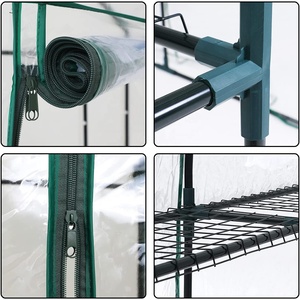 Nhà Kính Đi Bộ ABCCANOPY Trong Nhà Ngoài Trời Với Kệ 2 Tầng 4 Nhà Kính Làm Vườn Di Động (Vỏ PVC Trong Suốt) - Product Image 4