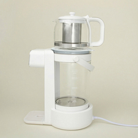 Bouilloire électrique intelligente en verre turque portable, 2L+0.6L, avec couvercle inférieur, pour faire du thé, samovar