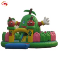 Château gonflable familial pour enfants, thème dessin animé, pour anniversaires en extérieur, structure de divertissement multi-utilisateurs, moonwalk