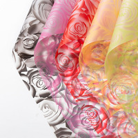 Papier d'emballage pour fleurs coréen imperméable, imprimé de roses, papier d'emballage pour bouquets, fournitures pour fleuristes, vente en gros