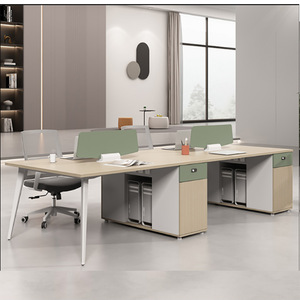 Hiện đại đơn giản bốn sáu chỗ ngồi Máy Trạm Tủ nhân viên nội thất văn phòng bàn máy tính nhà văn phòng xây dựng tấm Melamine - Product Image 3
