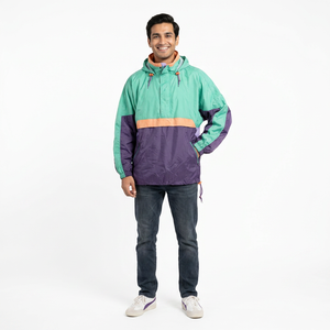 Custom <b>Men</b> Lightweight Hooded Mesh Lining Sportswear Pullover Windbreaker <b>Jacket</b> Wholesale Nylon Windproof <b>Jacket</b> - Product Image 1