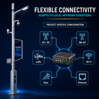 Farola Inteligente de Doble Brazo XUYIDA con Cámara PTZ, Pantalla LED, WiFi 5G, IP66 Impermeable para Carreteras de Ciudades Inteligentes