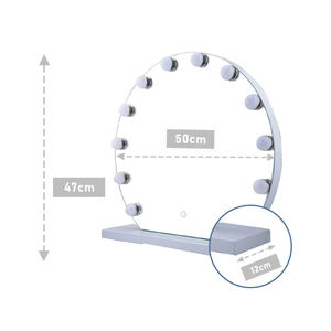 Espejo de Maquillaje LED de Media Luna, Espejo de Vanidad Profesional Grande de 20 Pulgadas con Forma de Media Luna, con 12 Luces y 3 Colores Atenuables - Product Image 6