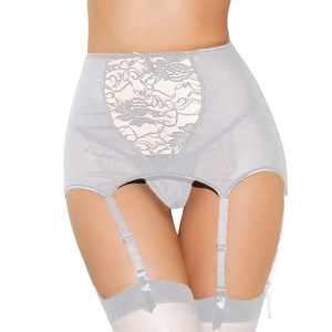 Ensemble de lingerie sexy Chuangerm <span class=keywords><strong>grande</strong></span> <span class=keywords><strong>taille</strong></span> avec jarretelles et string en dentelle, broderie, <span class=keywords><strong>taille</strong></span> haute, ajouré, érotique, noir, ceinture porte-jarretelles pour femmes - Product Image 4