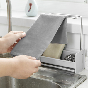 <span class=keywords><strong>Cucina</strong></span> staccabile panno per lavare i piatti straccio in acciaio inox sapone e spugna supporto appeso con scarico lavello per utensili - Product Image 6