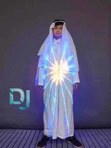Traje de Baile Árabe de Dubái con Iluminación LED para DJ, Atuendo de <span class=keywords><strong>Discoteca</strong></span> y Bar, 100% Poliéster - Product Image 4