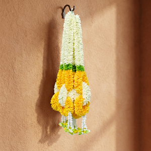 Guirnalda de Flores Artificiales Pequeñas Sakad Ladi Naranja y Blanco AFF-Garland-14.3 Precio Rs.1800/10 piezas - Product Image 2