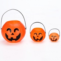 Seau à bonbons d'Halloween en plastique durable avec éclairage intégré, emballage personnalisé, fournitures festives pour les fêtes