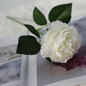 Flor decorativa de seda, venta al por mayor, peonía Artificial de tallo único de 3 cabezas - Product Image 6