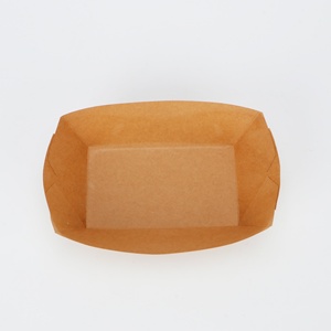 Ecologisch verantwoorde, vetbestendige kraftpapieren wegwerpverpakkingen voor sandwiches en hamburgers met UV-coating en embossing - Product Image 3