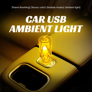 Lampe LED USB pour voiture, lumière d'ambiance à brancher, bougie LED changeante de couleur, lumière d'ambiance pour tableau de bord, console centrale - Product Image 4