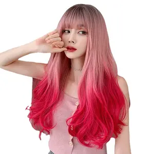 Meilleure vente 65cm de Long bouclés mode trois couleurs perruque de cheveux mélangés synthétique Anime Cosplay résistant à la chaleur Lolita perruque